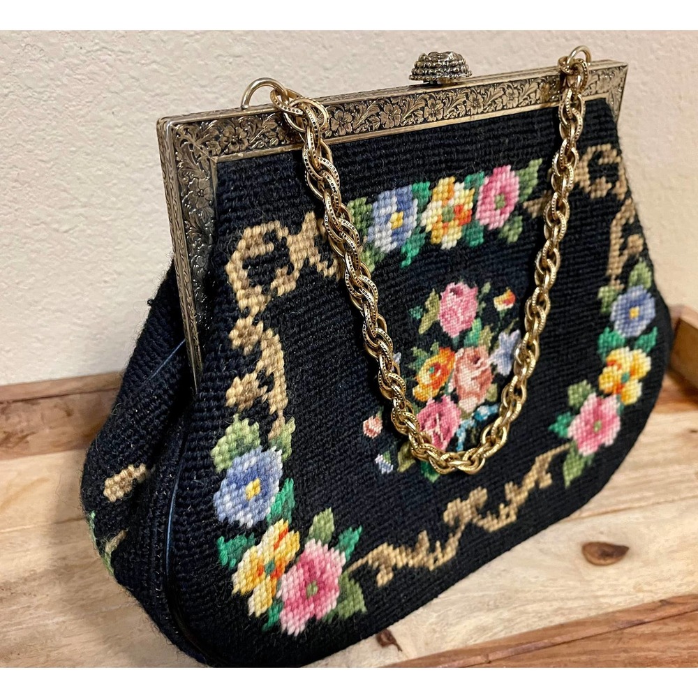 HP!  Vintage Needlepoint Handbag, large handbag